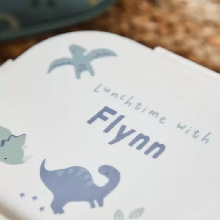 Personalised Dinosaur White Lunchbox