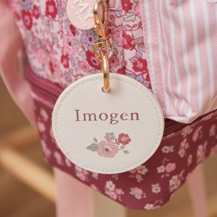 Personalised Pink Floral Keyring