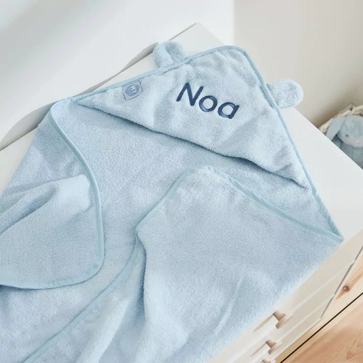Personalised Small Blue Hooded Towel