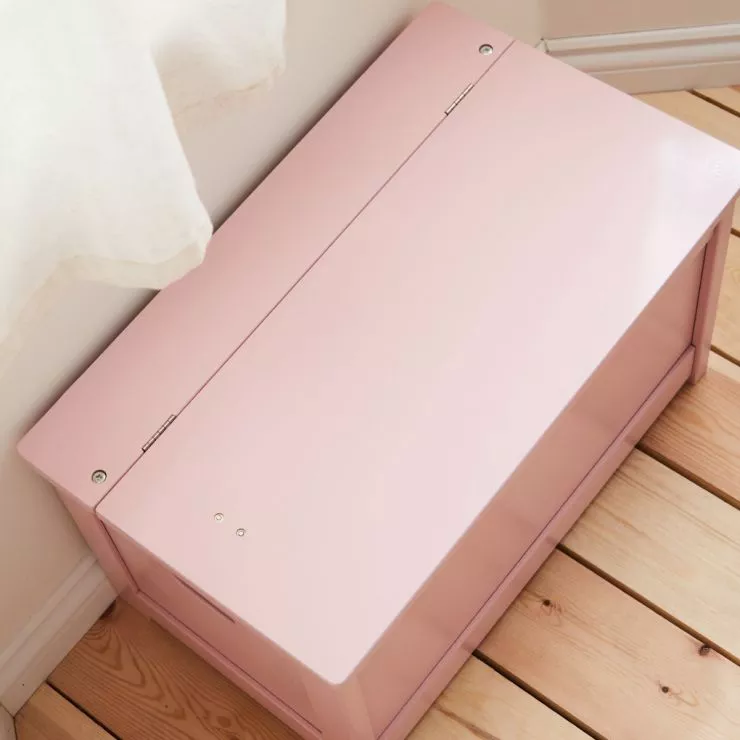 Personalised Heart Design Pink Panelled Toy Box