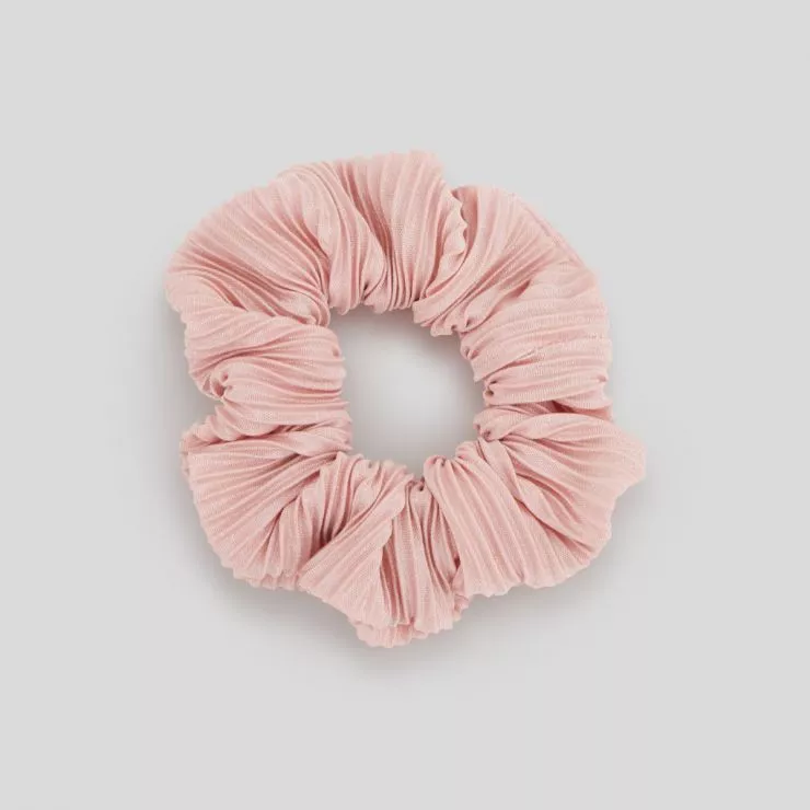 Pink Stych Satin Hair Scrunchie