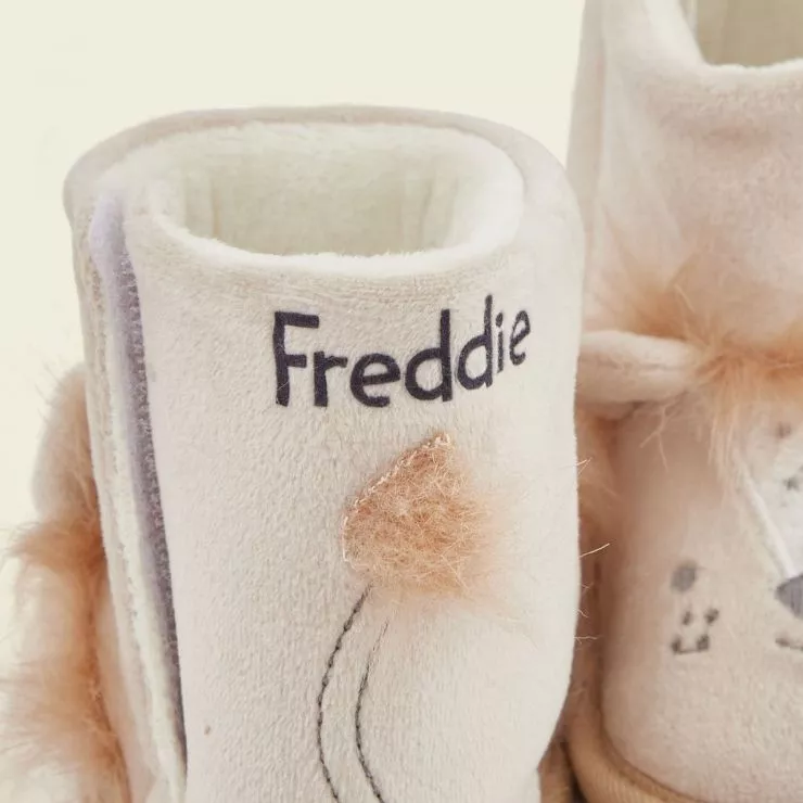 Personalised Cream Lion Booties