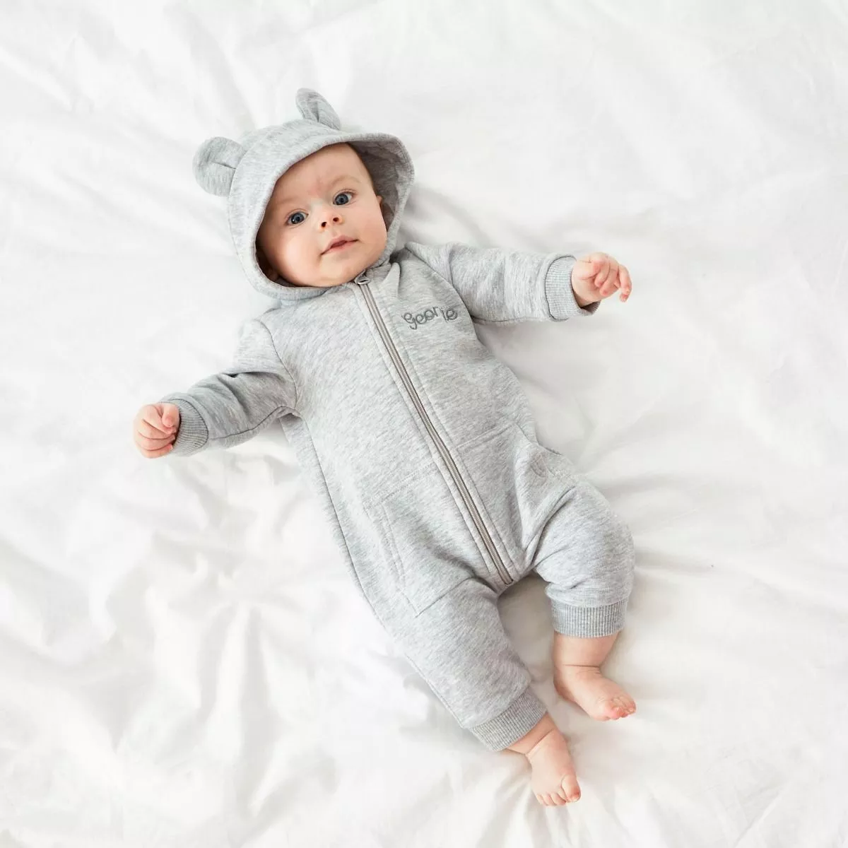 Personalised Grey Jersey Onesie