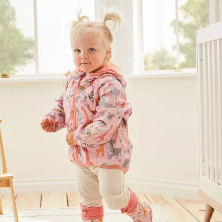 Personalised Pink Safari Print Raincoat