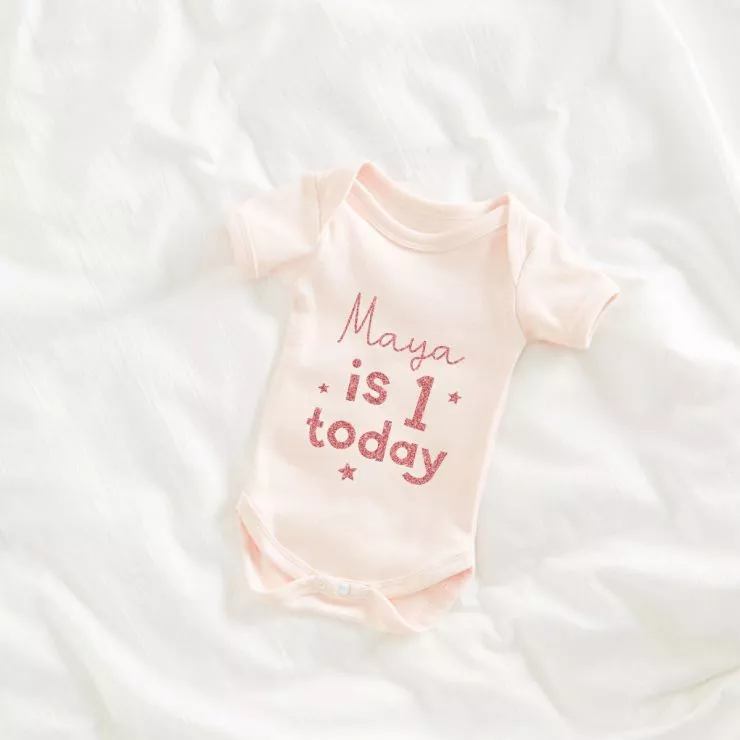 Personalised 1st Birthday Pink Bodysuit