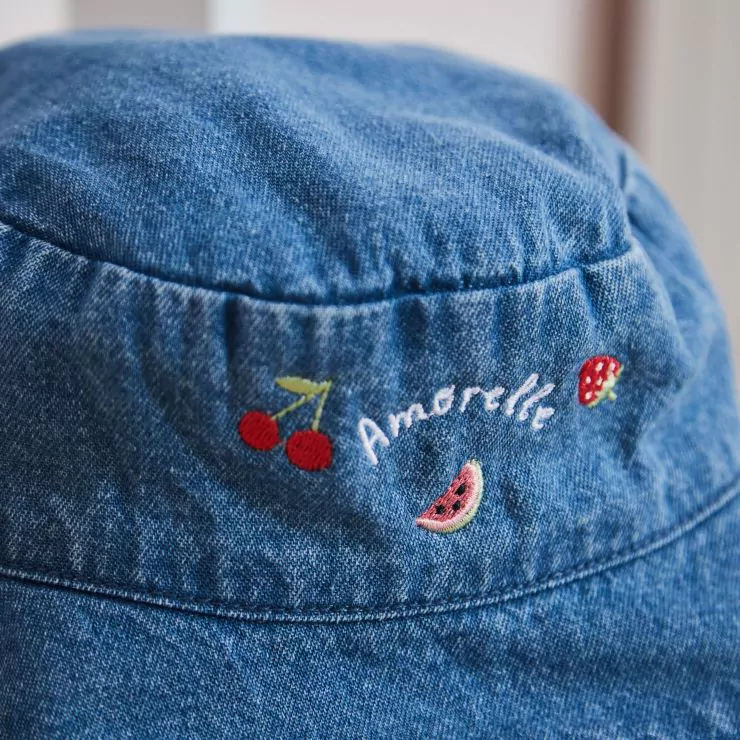 Personalised Fruit Salad Denim Bucket Hat