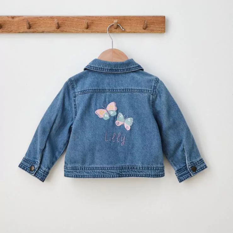 Personalised Butterfly Denim Jacket