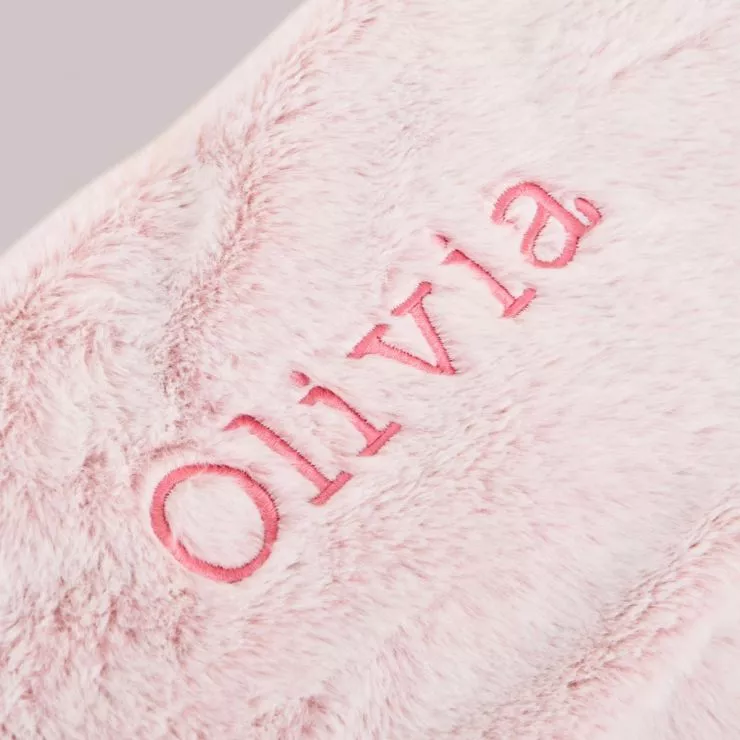 Personalised Large Pink Faux Fur Stocking