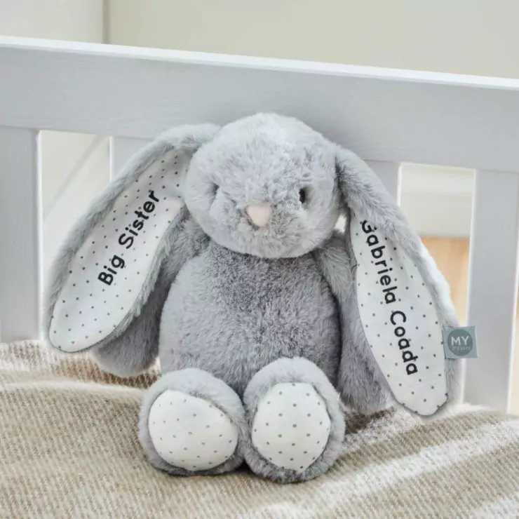 Personalised Grey Bunny Soft Toy